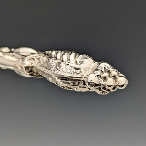 Circa 1860 British antique silver handle cutlery, 4 pairs, Harrison Brothers & Howson